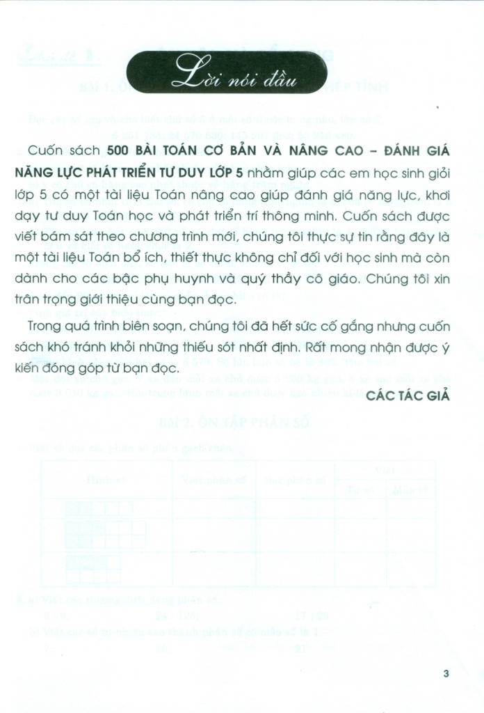 500 BÀI TOÁN CƠ BẢN VÀ NÂNG CAO TOÁN LỚP 5 (Đánh giá năng lực phát triển tư duy - Theo chương trình GDPT mới)